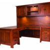 Freemont Mission Corner and Return Desk with Hutch - 74"W
