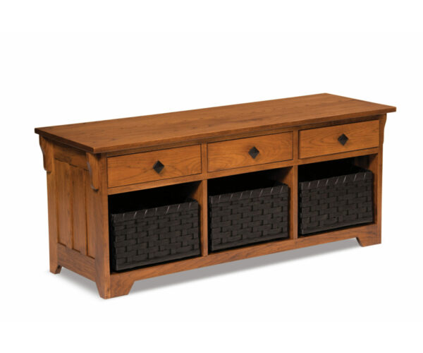 Lattice Weave Drawer Bench