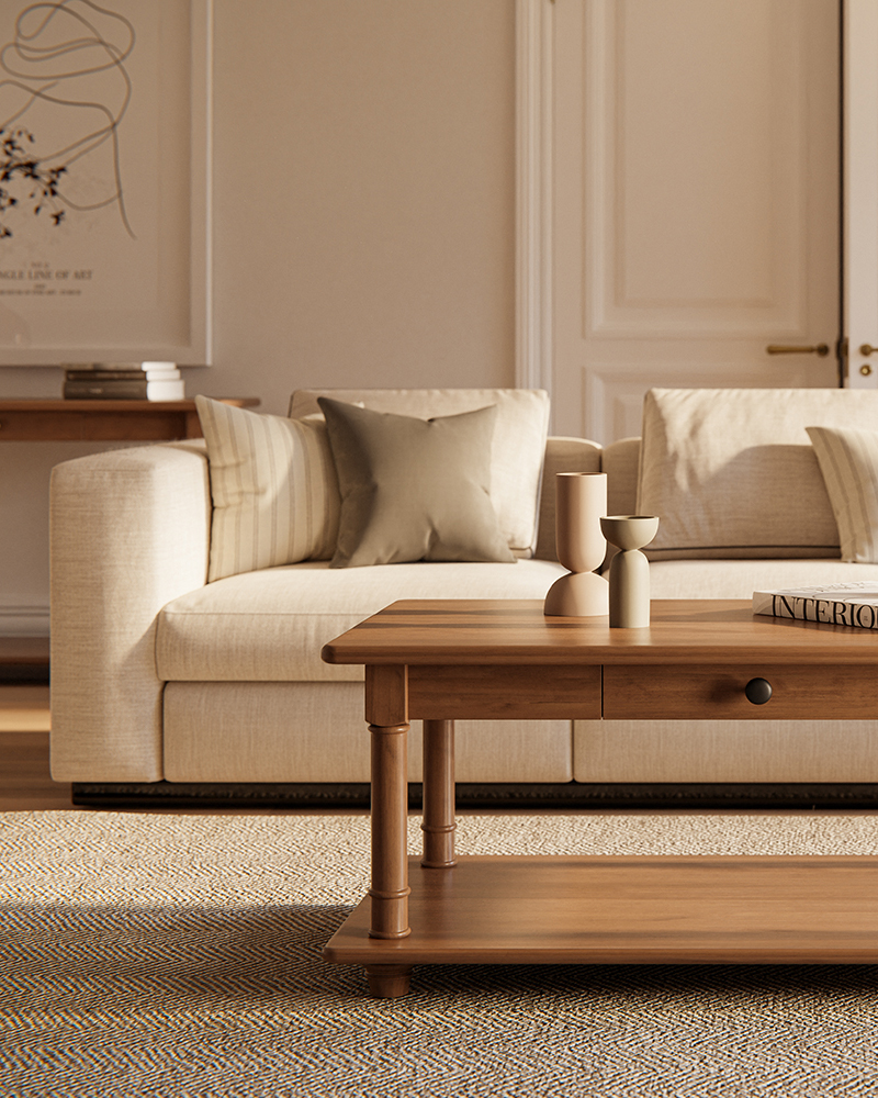 Close-up of woodworking tools with wooden handles, placed on a marked wooden surface, used for crafting solid wood furniture.
